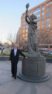 The Author at the Memorial to the Victims of Communism, Washington DC